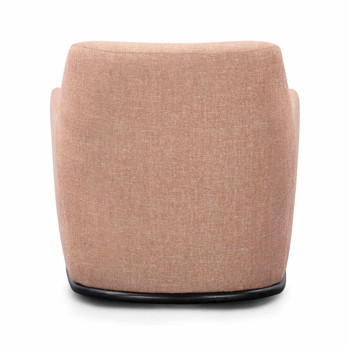 Mado - Textured Fabric Swivel Accent Chair - Peach