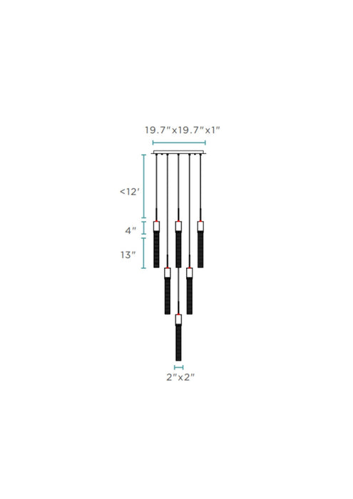Rectangular Crystal Chandelier // XL 13 Light