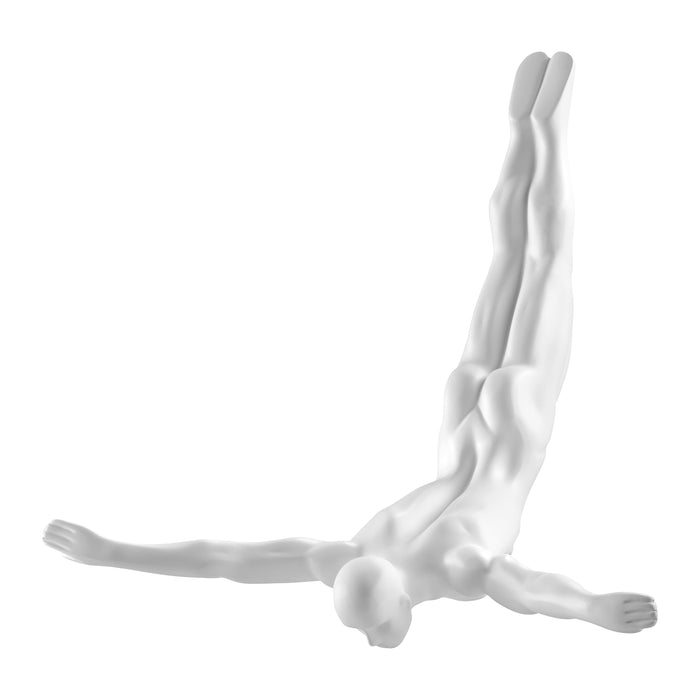 Diver Wall Decor Sculpture //11" Matte White