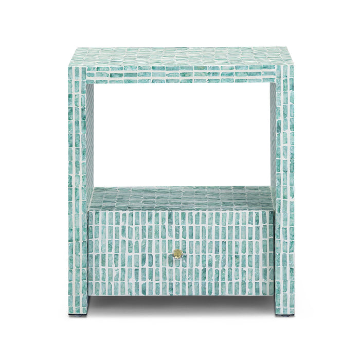 Tia - Mother Of Pearl Nightstand - Blue
