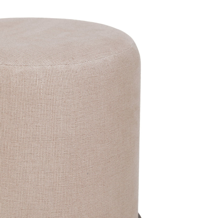 Como - Burl and Cotton Jute Designer Accent Stool - Peach - DecorGalore4U