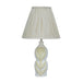 Edith - Curved Papier Mache Flower Pleated Table Lamp - Cream - DecorGalore4U