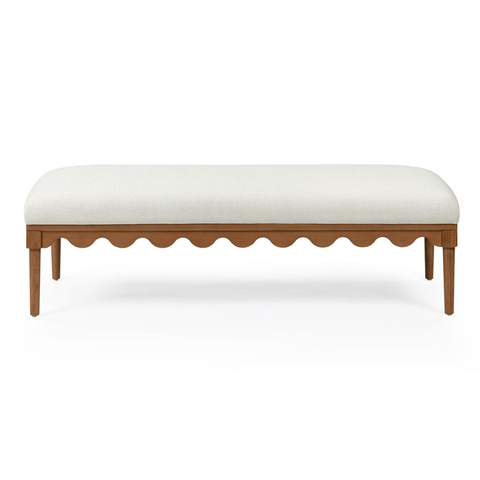 Oodle - Vegan Mohair Bench, Walnut Legs - DecorGalore4U
