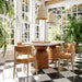 Cynthia - 87" Indoor / Outdoor Long Dining Table - Brown / Travertine - DecorGalore4U
