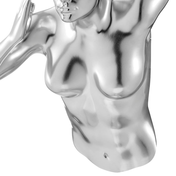 Runner Woman 13" Wall Sculpture // Chrome