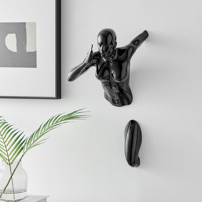 Runner Woman 20" Wall Sculpture // Black