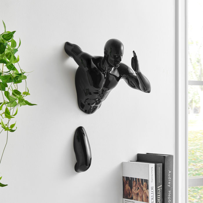 Runner Man 20" Wall Sculpture // Black