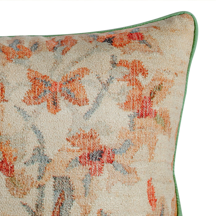 Taman - 20" Natural Cotton Accent Pillow - Summer Florals - DecorGalore4U