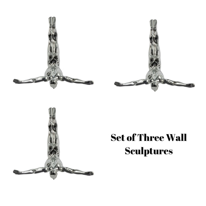 Set of Three Large Wall Divers // Semi Chrome