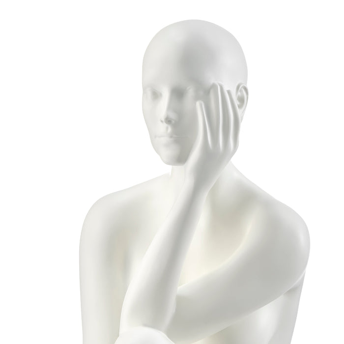 Antoinette Doll Sculpture // Matte White with Black Base