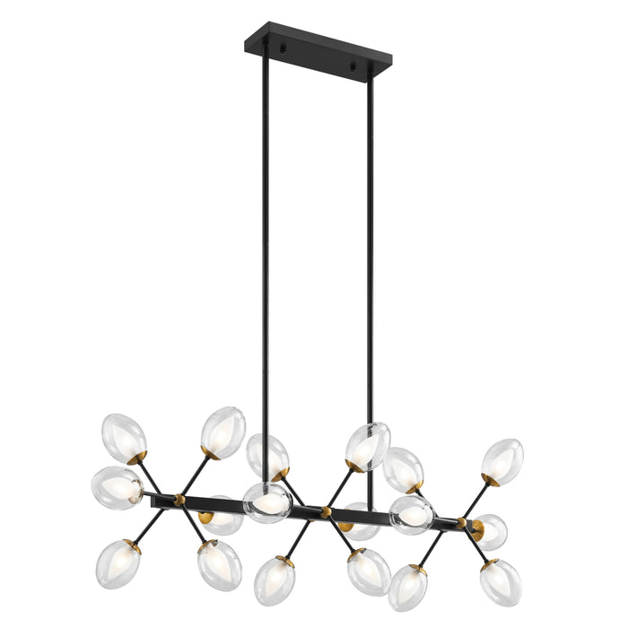 Nodus Crystal Rectangular 18 Lights Chandelier // Black