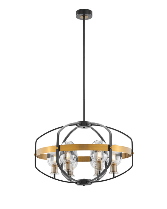 Opia Vintage 8 Light Chandelier // Gold and Black