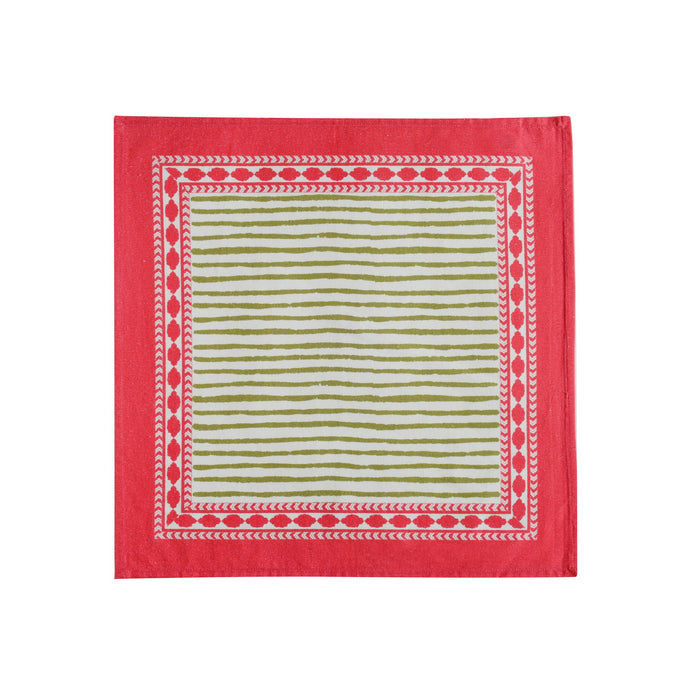 Crissy - Bamboo Cotton Canvas Printed Napkins (Set of 4) - Pink - DecorGalore4U
