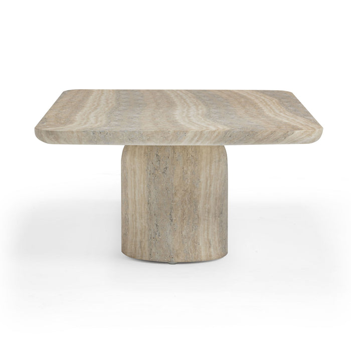 Tyche - Indoor / Outdoor Concrete Rectangular Coffee Table - Faux Travertine