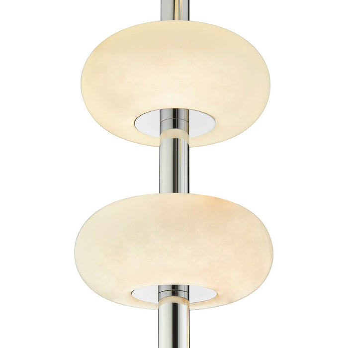 Spanish Alabaster Round Chandelier // Chrome