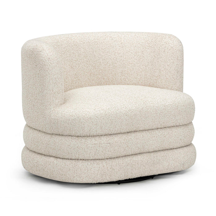 Astor - Heavy Boucle Swivel Hotel Lounge Chair - Cream