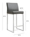 Denmark - Stainless Steel Counter Stool (Set of 2) - DecorGalore4U