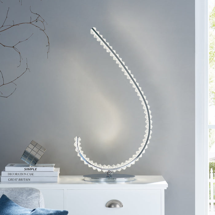 Grace Crystal 16W Table Lamp // Touch & Dimmable (L Chrome) - DecorGalore4U
