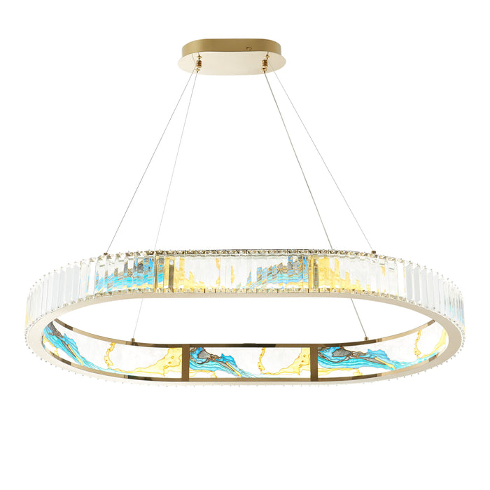 Boeseman's Colorful Chandelier // 1 Tier, Squoval