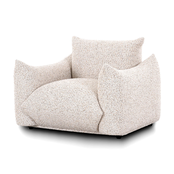 Saint Tropez - Nubby Fabric Armchair - Sand - DecorGalore4U