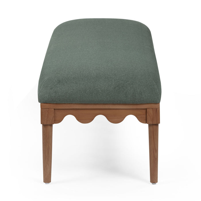 Oodle - Vegan Mohair Bench, Walnut Legs - DecorGalore4U
