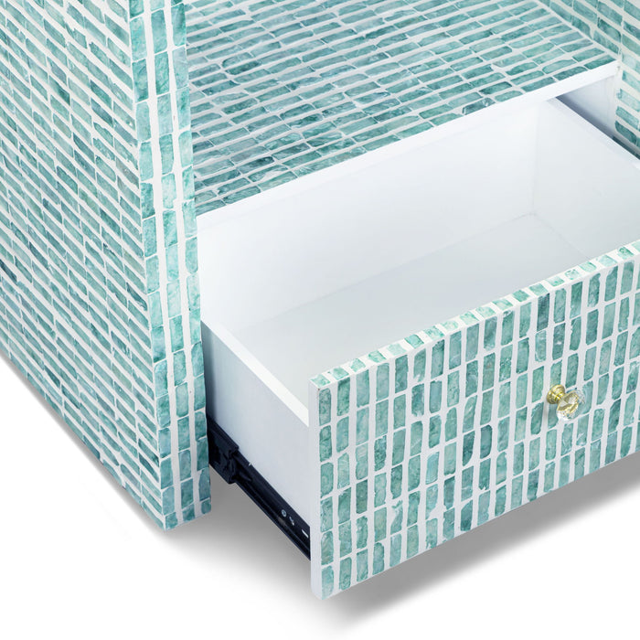 Tia - Mother Of Pearl Nightstand - Blue