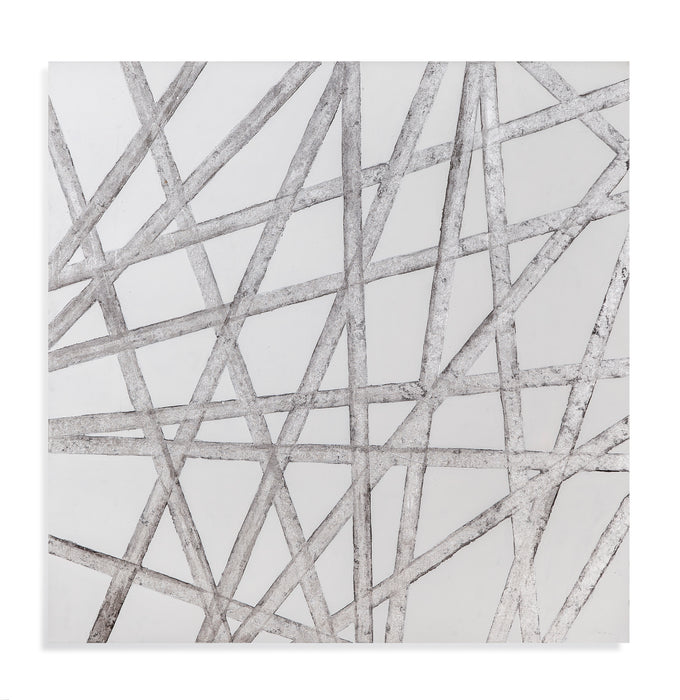 Silver Ribbons Canvas Art