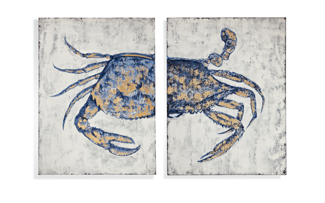 Blue Crab Canvas Art Set of 2