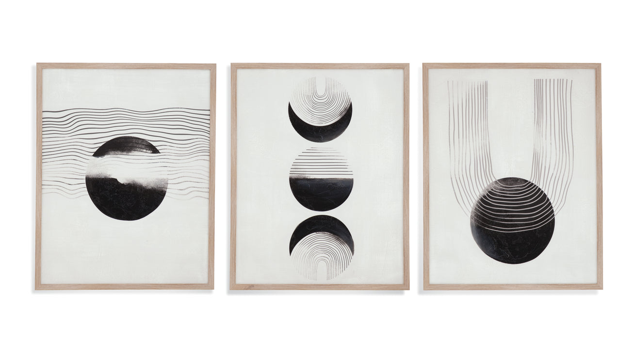 Phases  Framed Canvas Set of 3