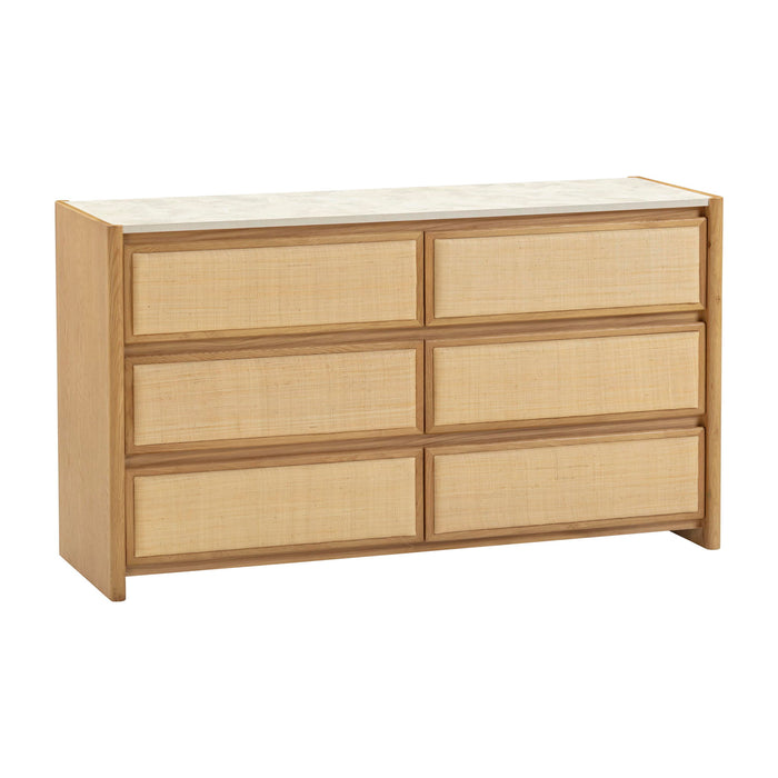 Paige - 6-Drawer Dresser - Natural Oak