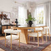 Caren Natural Rattan and Glass Oval Dining Table - DecorGalore4U