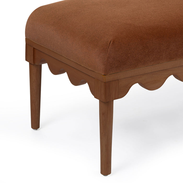 Oodle - Vegan Mohair Bench, Walnut Legs - DecorGalore4U