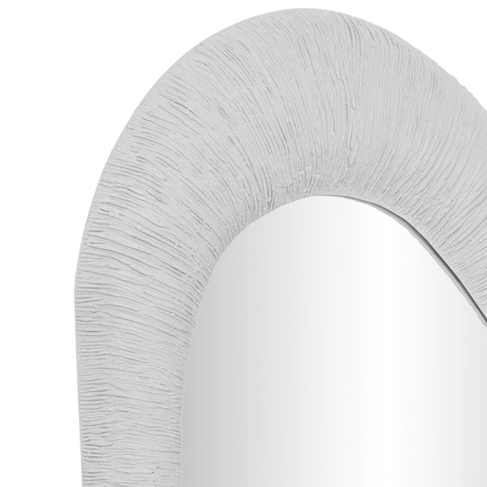 Orpheus - 20" x 59" Ribbed Floor Mirror - Faux Stone - DecorGalore4U