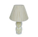 Edith - Curved Papier Mache Flower Pleated Table Lamp - Cream - DecorGalore4U