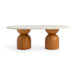 Cynthia - 87" Indoor / Outdoor Long Dining Table - Brown / Travertine - DecorGalore4U