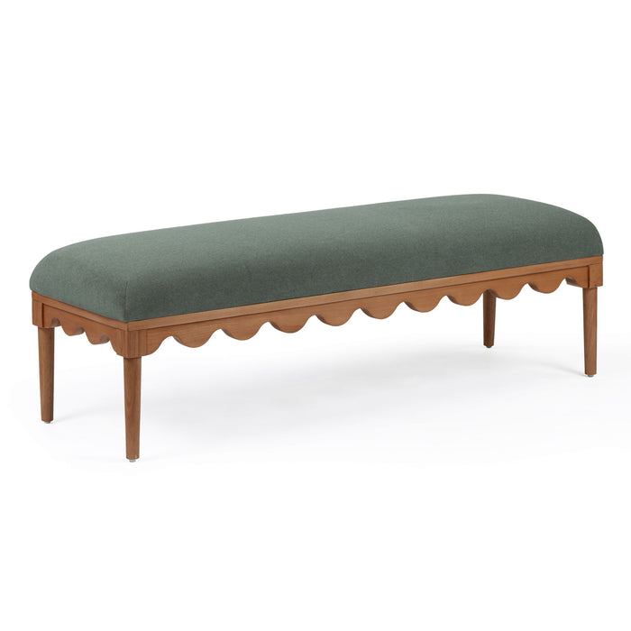 Oodle - Vegan Mohair Bench, Walnut Legs - DecorGalore4U