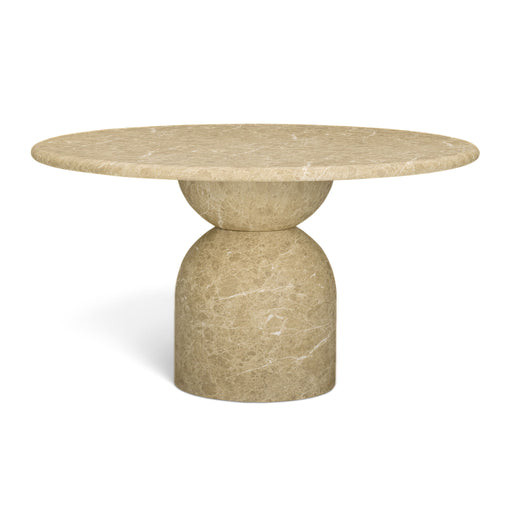 Cynthia - Indoor / Outdoor Dining Table - Light Emperador Marble - DecorGalore4U