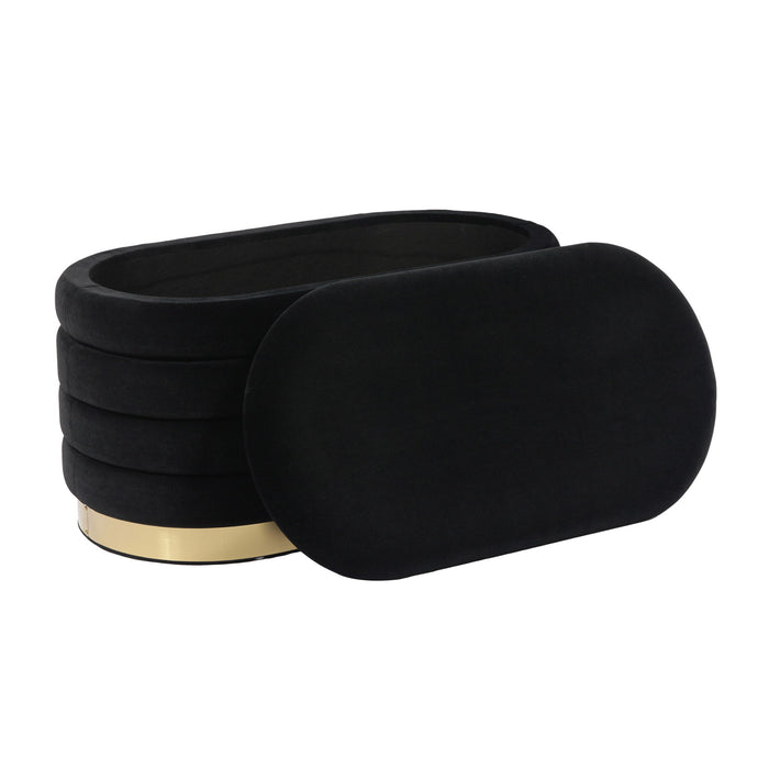 Lillian - Velvet Storage Bench - DecorGalore4U