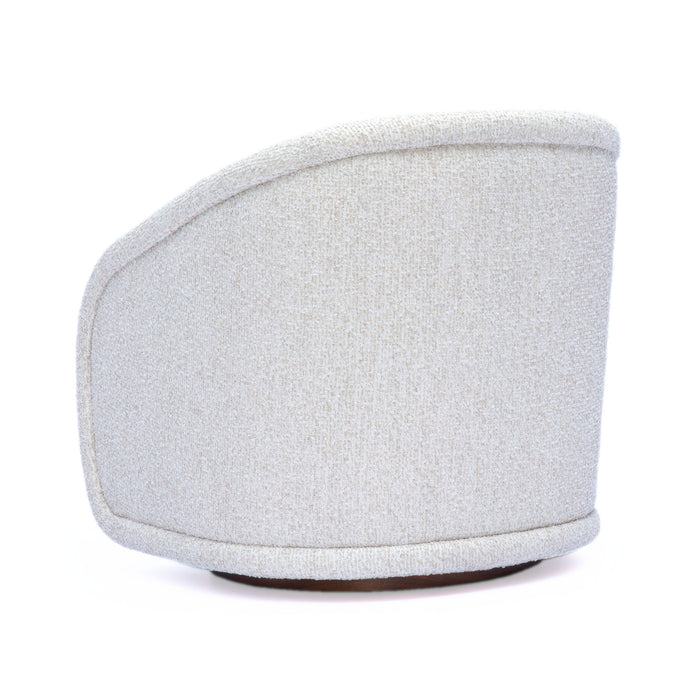 Clarke - Heavy Performance Boucle Swivel Accent Chair - Cream