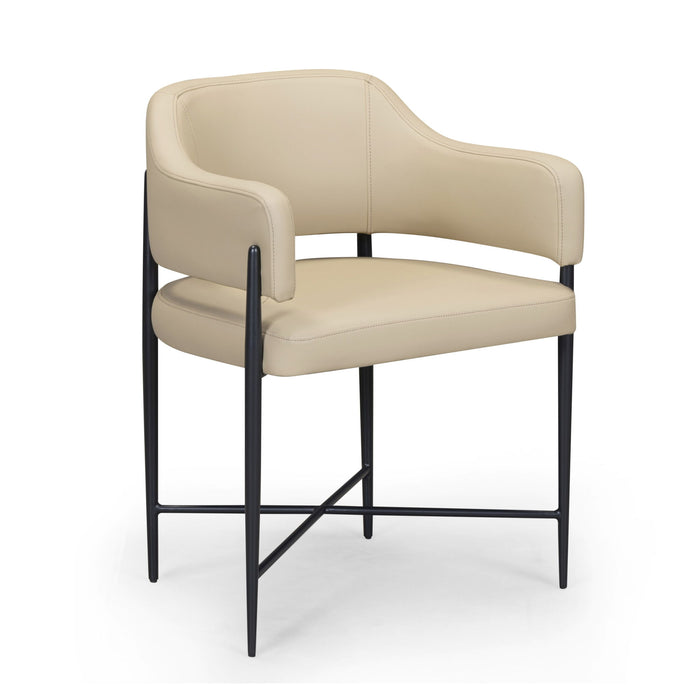 Sezanne - Vegan Leather Dining Chair - Taupe - DecorGalore4U