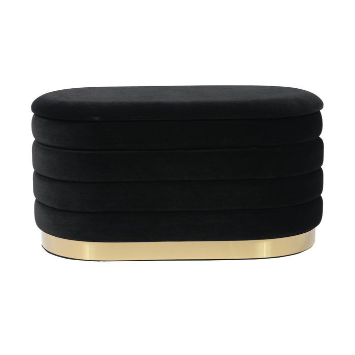 Lillian - Velvet Storage Bench - DecorGalore4U