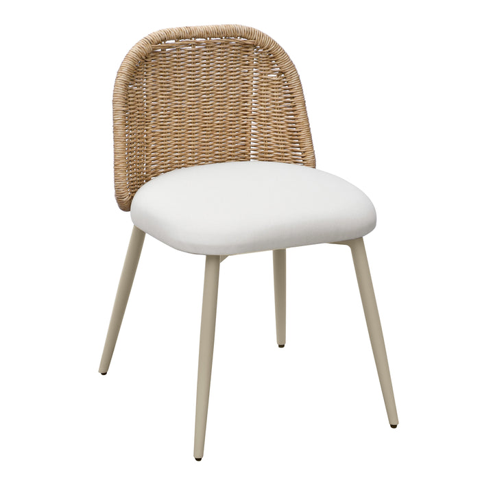 Alexa Cream Performance Fabric Outdoor Dining Chair