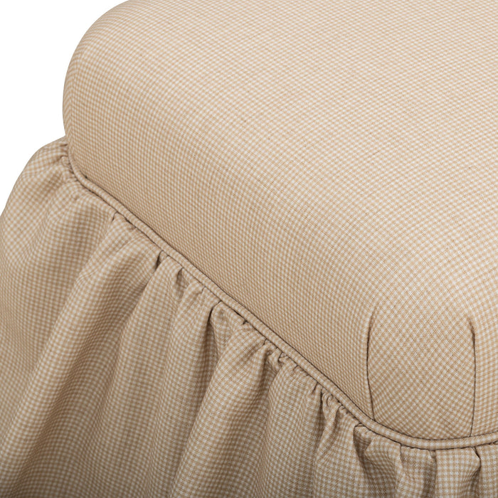 Gertrude - Performance Linen Skirted Ottoman - Yellow - DecorGalore4U