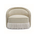 Pamela - Chenille Tassel Lounge Chair - Tan - DecorGalore4U
