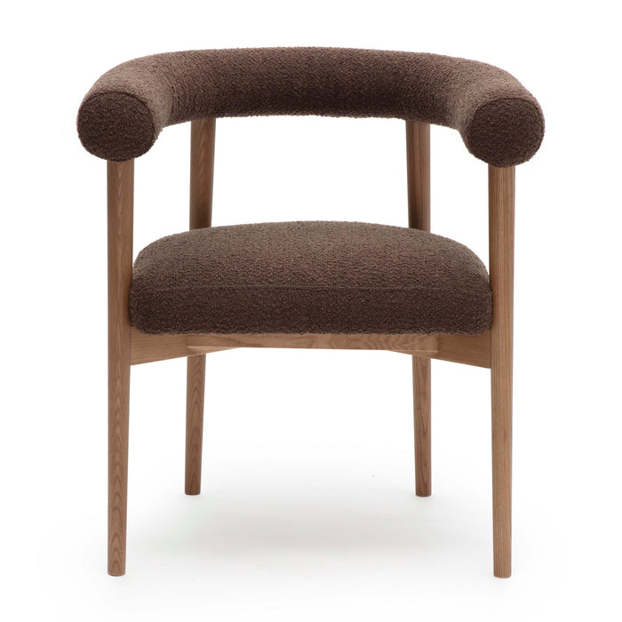 Spara - Performance Boucle Dining Chair - Chocolate Brown