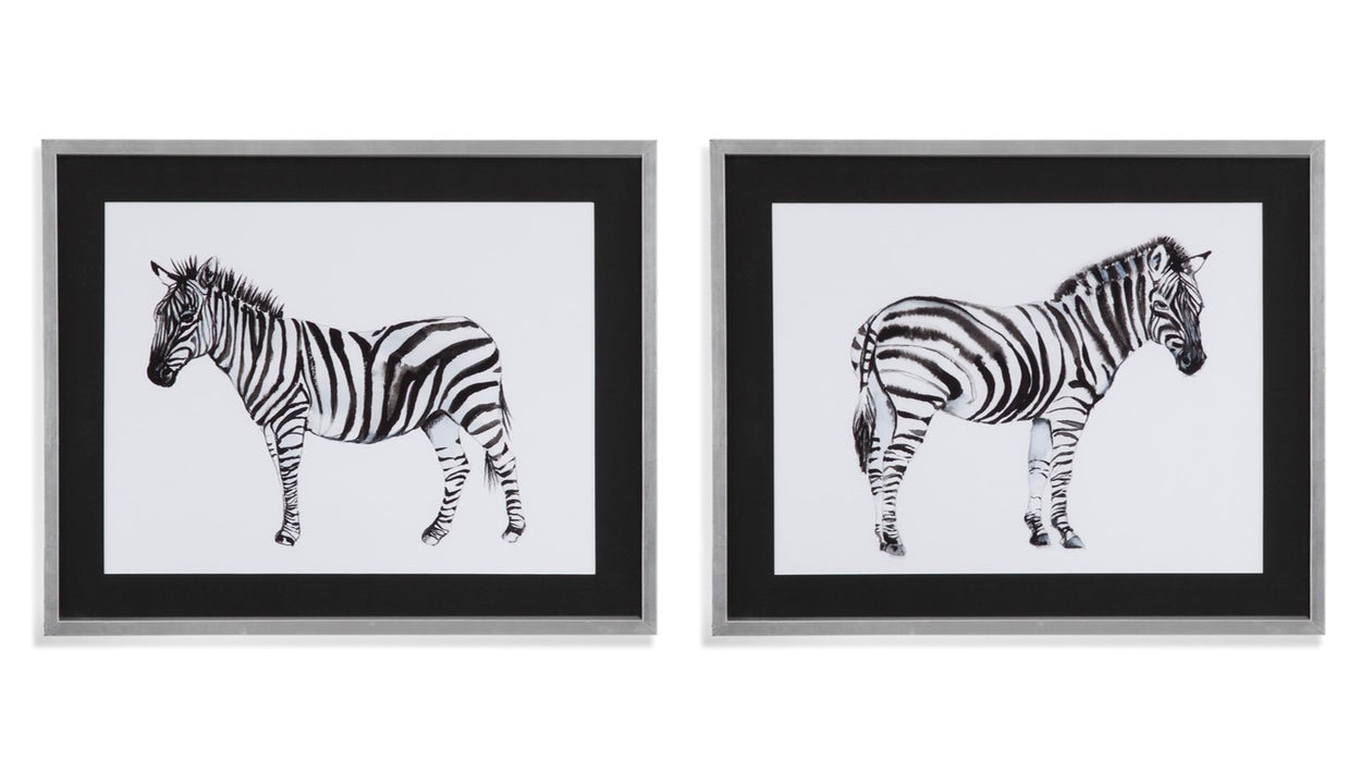 Standing Zebra Framed Print Set of 2