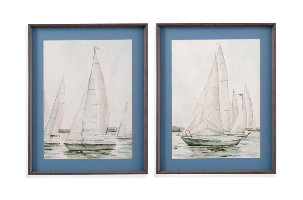 Sail Scribble Framed Print Set of 2