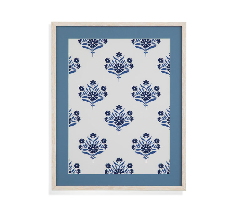 Indigo Bloom Pattern I Framed Print