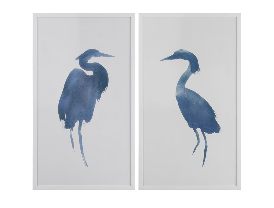 Heron In Blue Framed Print Set of 2