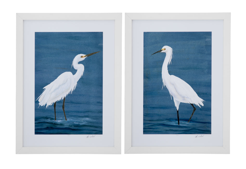 Wading Egret Framed Print Set of 2